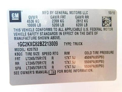 2011 Chevrolet Silverado 2500 HD Extended Cab LT Pickup 4D 6 1/2 ft