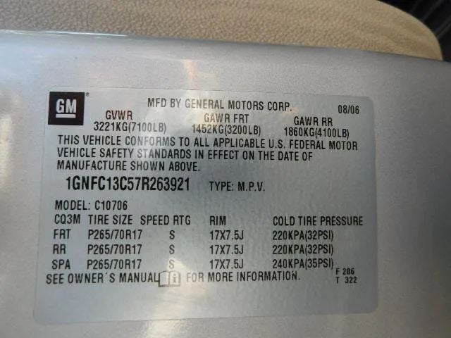 2007 Chevrolet Tahoe SPORT UTILITY 4-DR LS 2WD