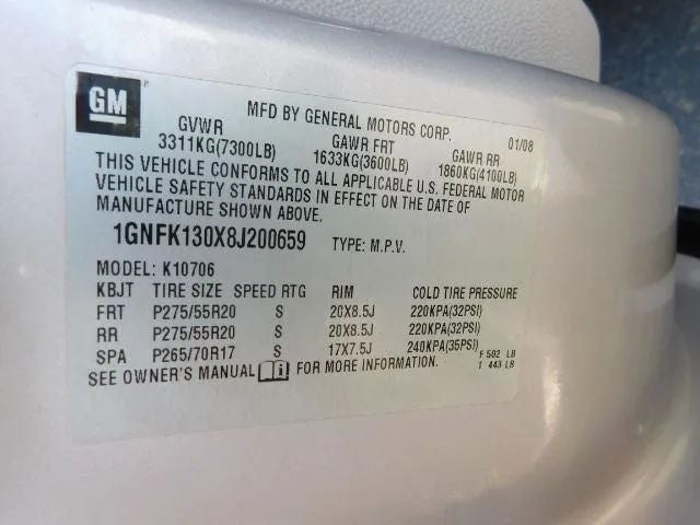2008 Chevrolet Tahoe SPORT UTILITY 4-DR LTZ 4WD