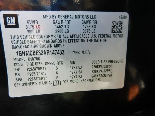 2010 Chevrolet Tahoe LT Sport Utility 4D