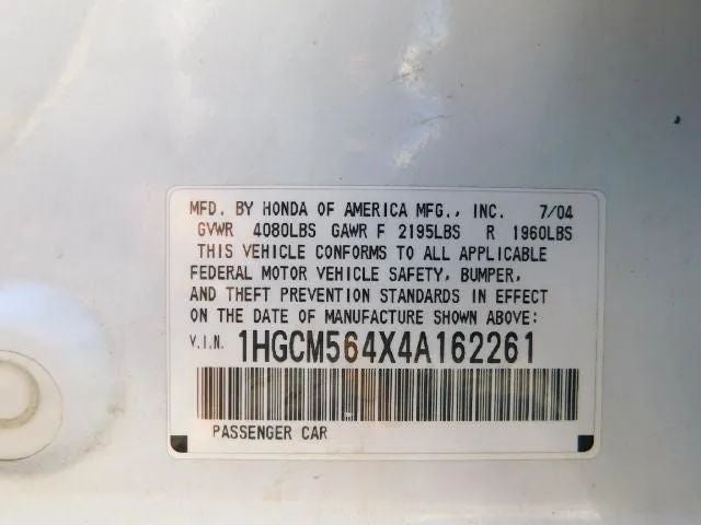 2004 Honda Accord LX Sedan 4D