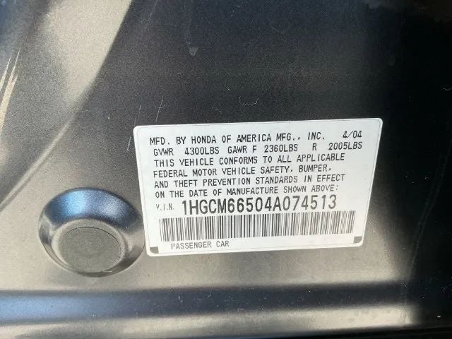 2004 Honda Accord EX-L Sedan 4D