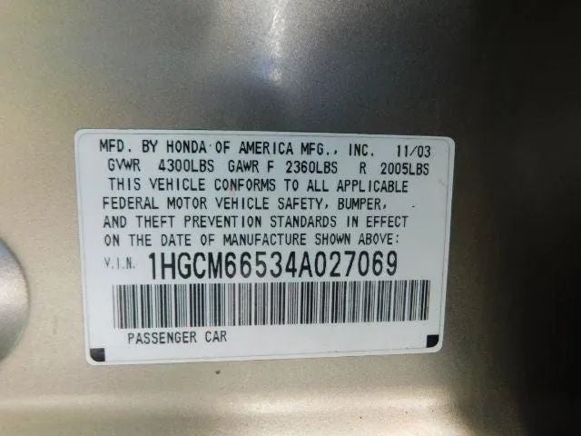 2004 Honda Accord EX-L Sedan 4D