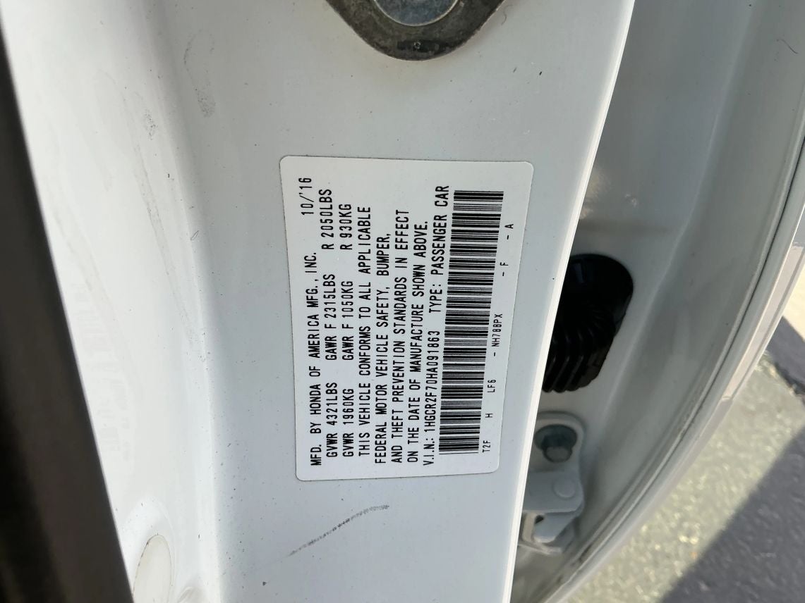 2017 Honda Accord EX Sedan 4D