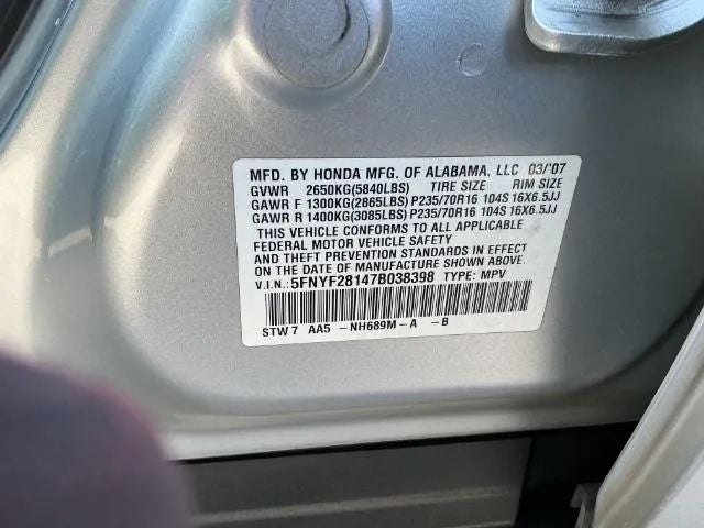 2007 Honda Pilot LX Sport Utility 4D