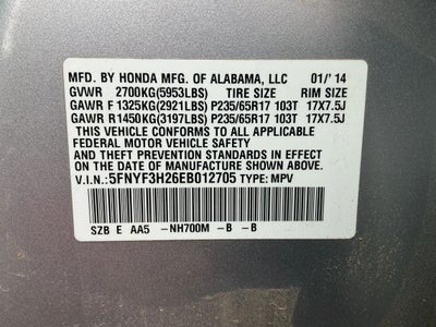2014 Honda Pilot LX Sport Utility 4D