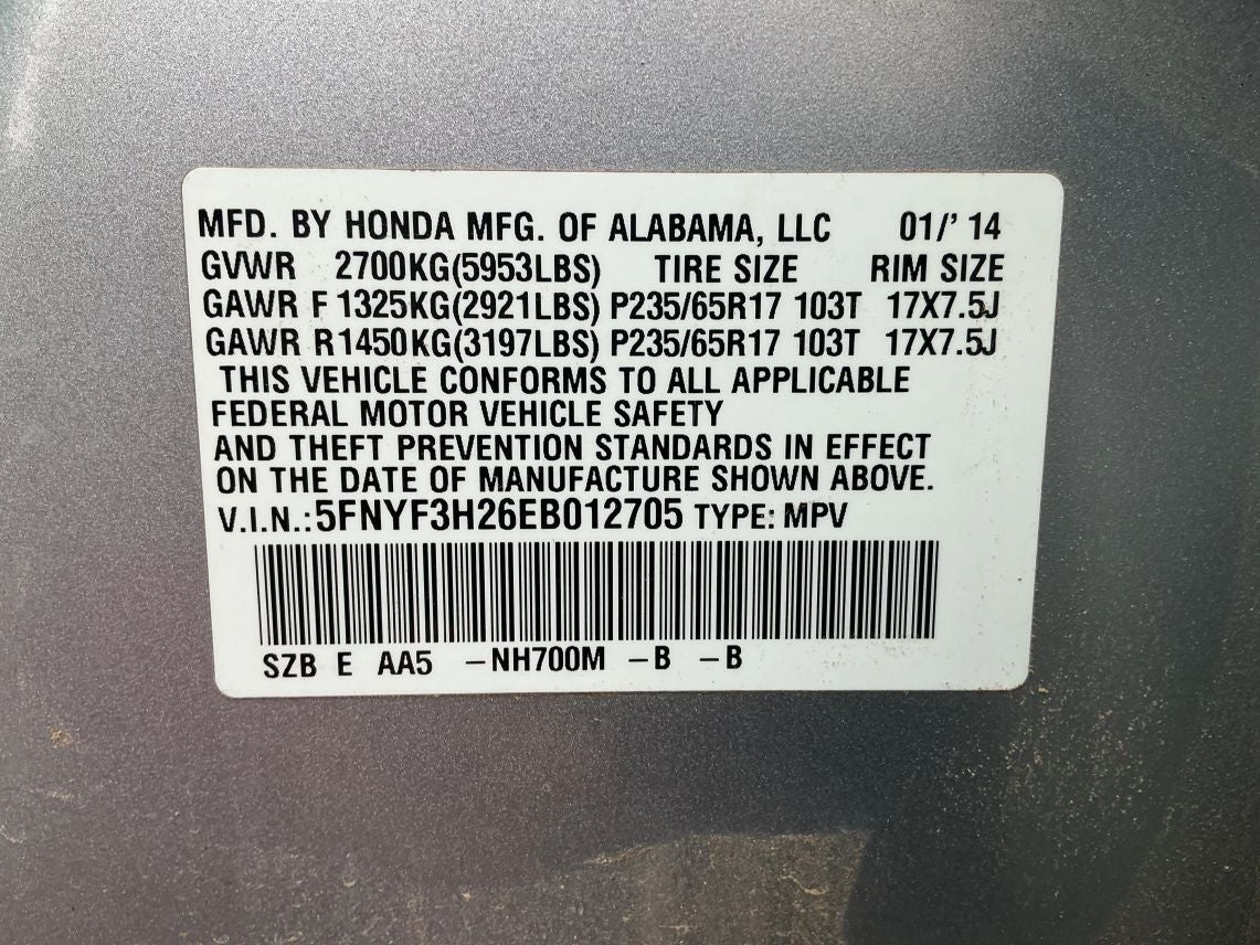 2014 Honda Pilot LX Sport Utility 4D